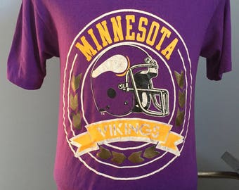 80年代ヴィンテージミネソタバイキングスNFLフットボールTシャツ - XS