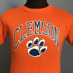 80er Jahre Vintage Clemson Tigers Universität ncaa College T-Shirt - SMALL