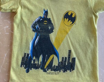 T-shirt per bambini vintage anni '80 Batman 1989 DC Comics promo tv televisione dc comics cartoni animati per bambini - GIOVANI 2T