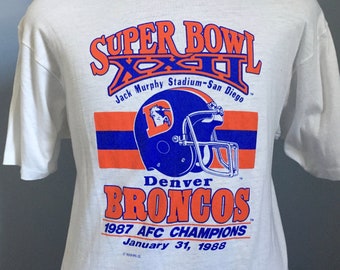 80s Vintage Denver Broncos Super Bowl XXII 1987 nfl football 1988 T-Shirt - MEDIUM