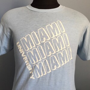 80s Vintage Miami Hurricanes University ncaa college T-Shirt - LARGE