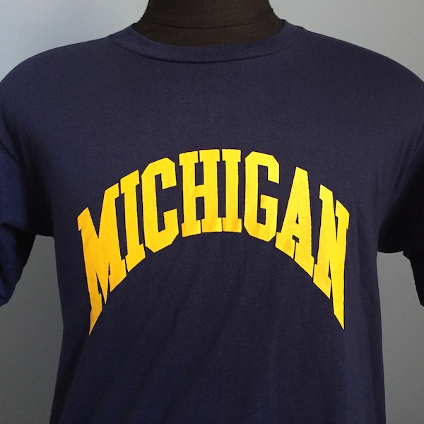 80s Vintage Michigan Wolverines University UM deadstock dead stock ncaa college T-Shirt - SMALL