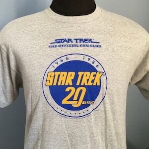 80s Vintage Star Trek 20 Years 1966-1986 20th Anniversary The Official Fan Club enterprise tv television movie T-Shirt - MEDIUM