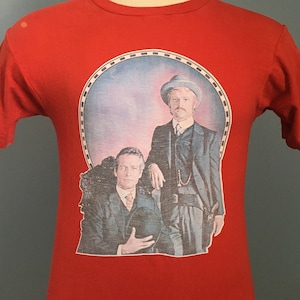70s Vintage Butch Cassidy and the Sundance Kid 1975 movie Robert Redford Paul Newman iron-on promo T-Shirt - SMALL
