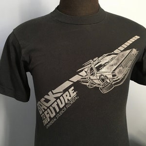Jaren 90 vintage Back to the Future Universal Studios Florida 1991 achtbaan achtbaan rit pretpark film promo T-shirt - KLEIN