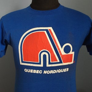 Throwback Retro Quebec Nordiques T-shirt With Circle Logo Tee 