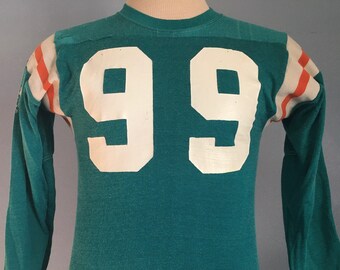 70s 80s Vintage Miami Dolphins #99 nfl football Jason Taylor Jersey T-Shirt - SMALL