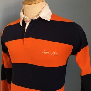 80s Vintage Illinois Fighting Illini University Illini Mom ncaa college collared Rugby Shirt - SMALL