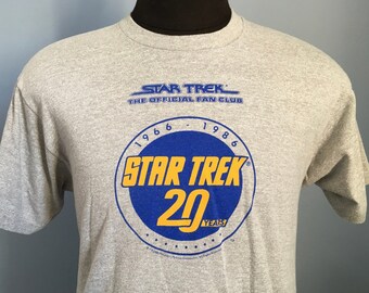 80s Vintage Star Trek 20 Years 1966-1986 20th Anniversary The Official Fan Club enterprise tv television movie T-Shirt - MEDIUM
