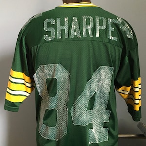 80s 90s Vintage Sterling Sharpe #84 Green Bay Packers NFL football Champion Jersey T-Shirt - LARGE 44