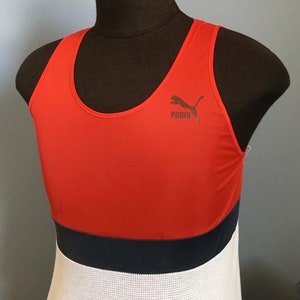 80年代ヴィンテージ プーマ シューズ アスレチック スポーツ ランニング トラック タンクトップ ノースリーブ Tシャツ - S