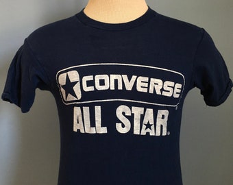 70s 80s Vintage Converse All Star zapatos deportivos camiseta deportiva - SMALL