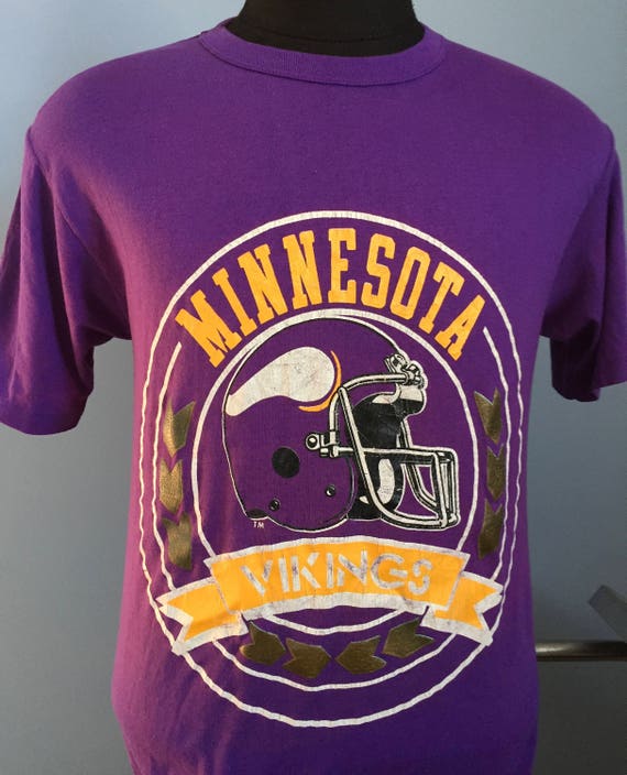80s Vintage Minnesota Vikings NFL football T-Shirt - … - Gem