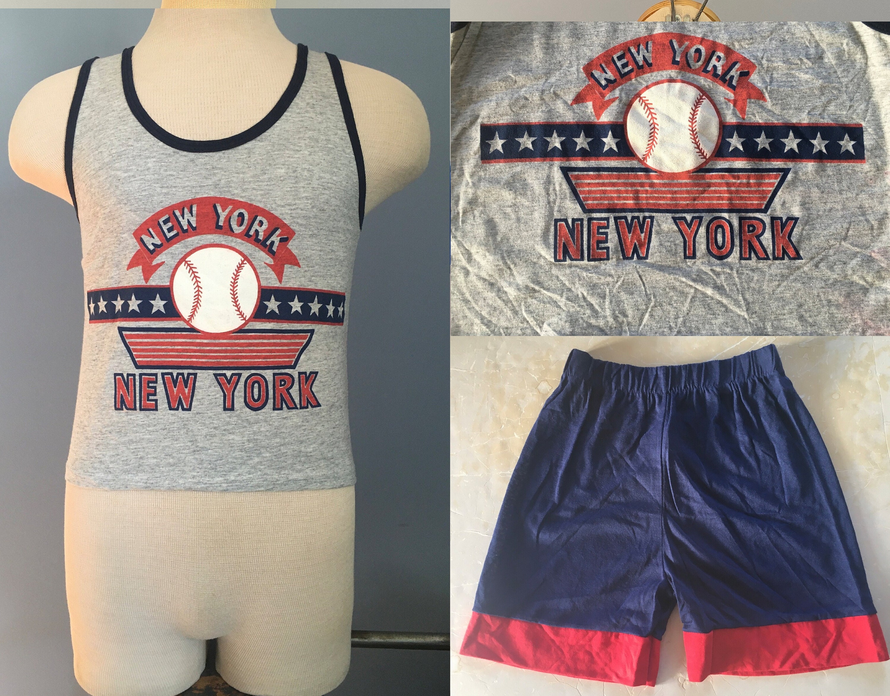 Vintage 80s New York Yankees Outfit: Deadstock Tank Top & Shorts