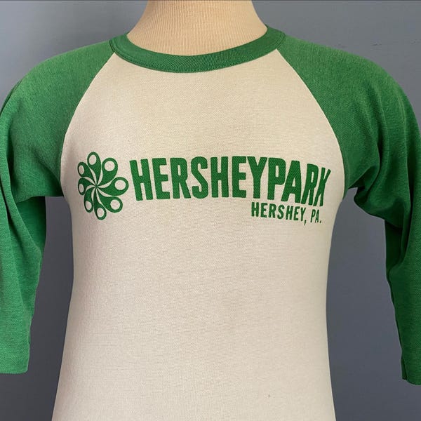 Vintage 80s Hersheypark Raglan T-Shirt: Hershey Park - X-SMALL