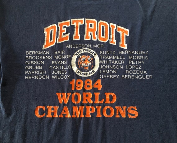 80s Vintage Detroit Tigers 1984 World Series Cham… - image 3