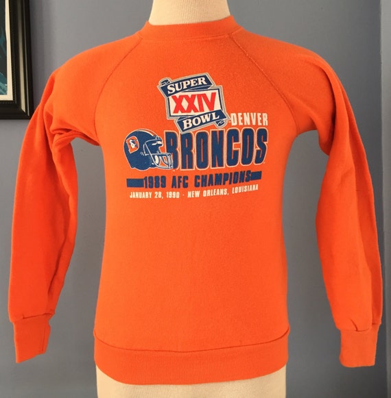 80s Vintage Denver Broncos Super Bowl XXIV 1989 Nfl Football
