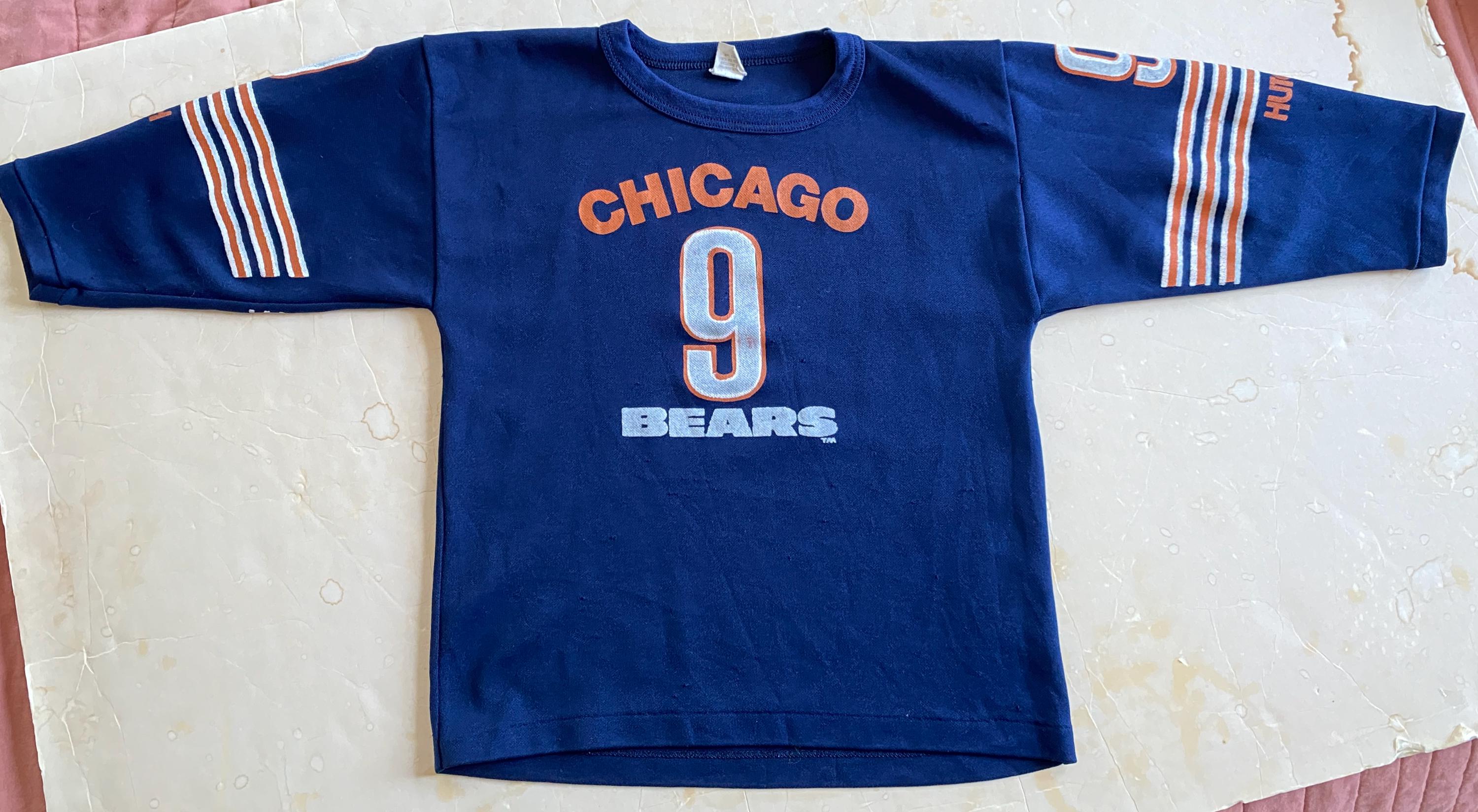 80s Vintage Jim McMahon #9 Chicago Bears GSH kids child's children's Hutch jersey T-Shirt - YOUTH SMALL