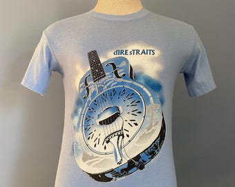 Vintage 80s Dire Straits Brothers in Arms Live T-Shirt: 1985 tour - SMALL