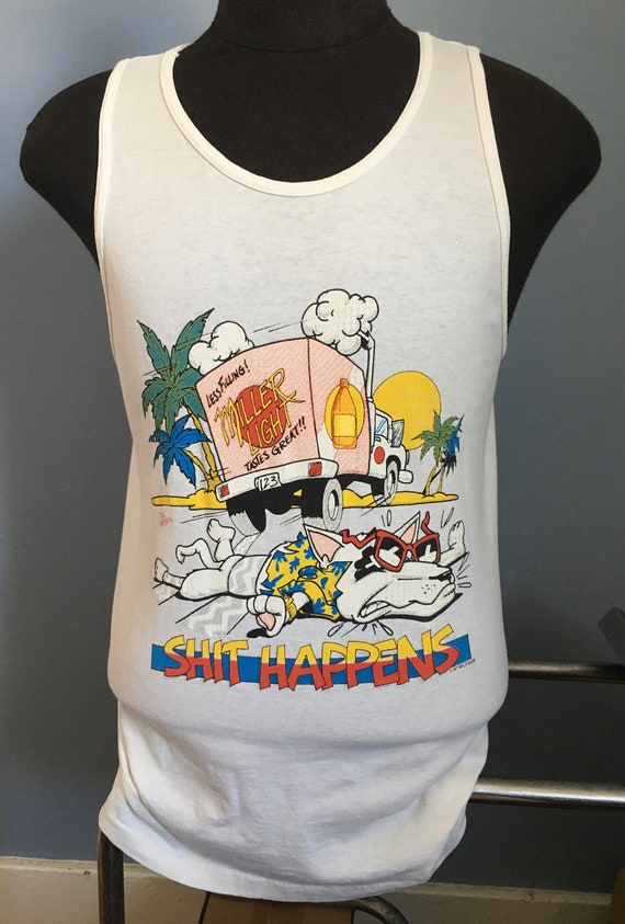 80s Vintage Spuds McKenzie Shit Happens 1987 The … - image 1