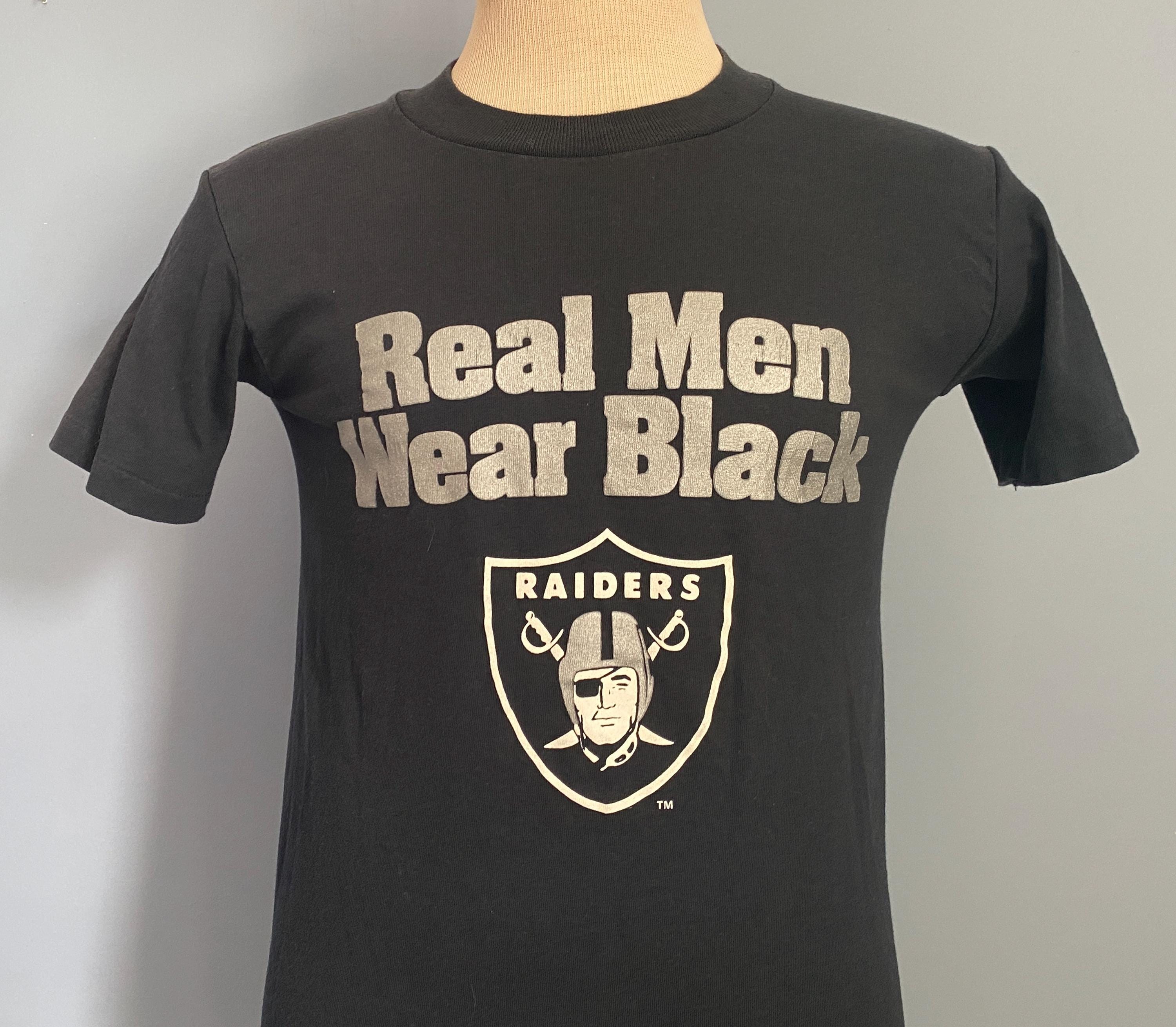 80s Vintage Los Angeles Raiders Oakland Real Men Wear Black Nfl
