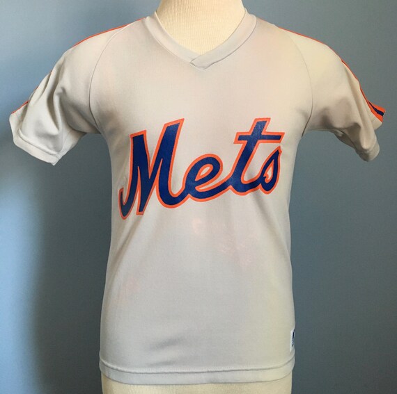80s Vintage New York Mets Mlb Baseball Medalist Sand-knit Jersey T 