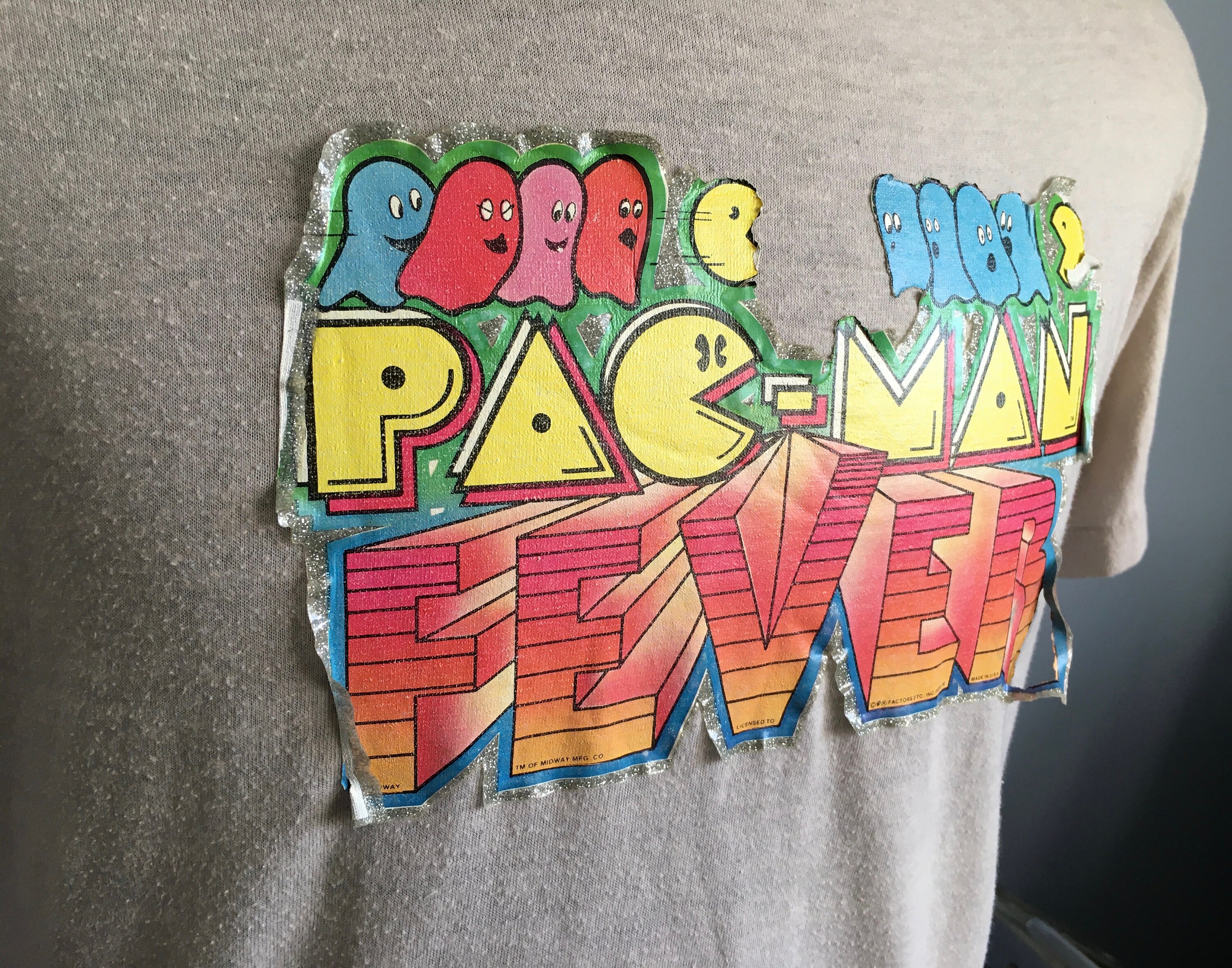 80s Vintage Pac-man Fever Midway Pacman Iron-on Video Game Promo T