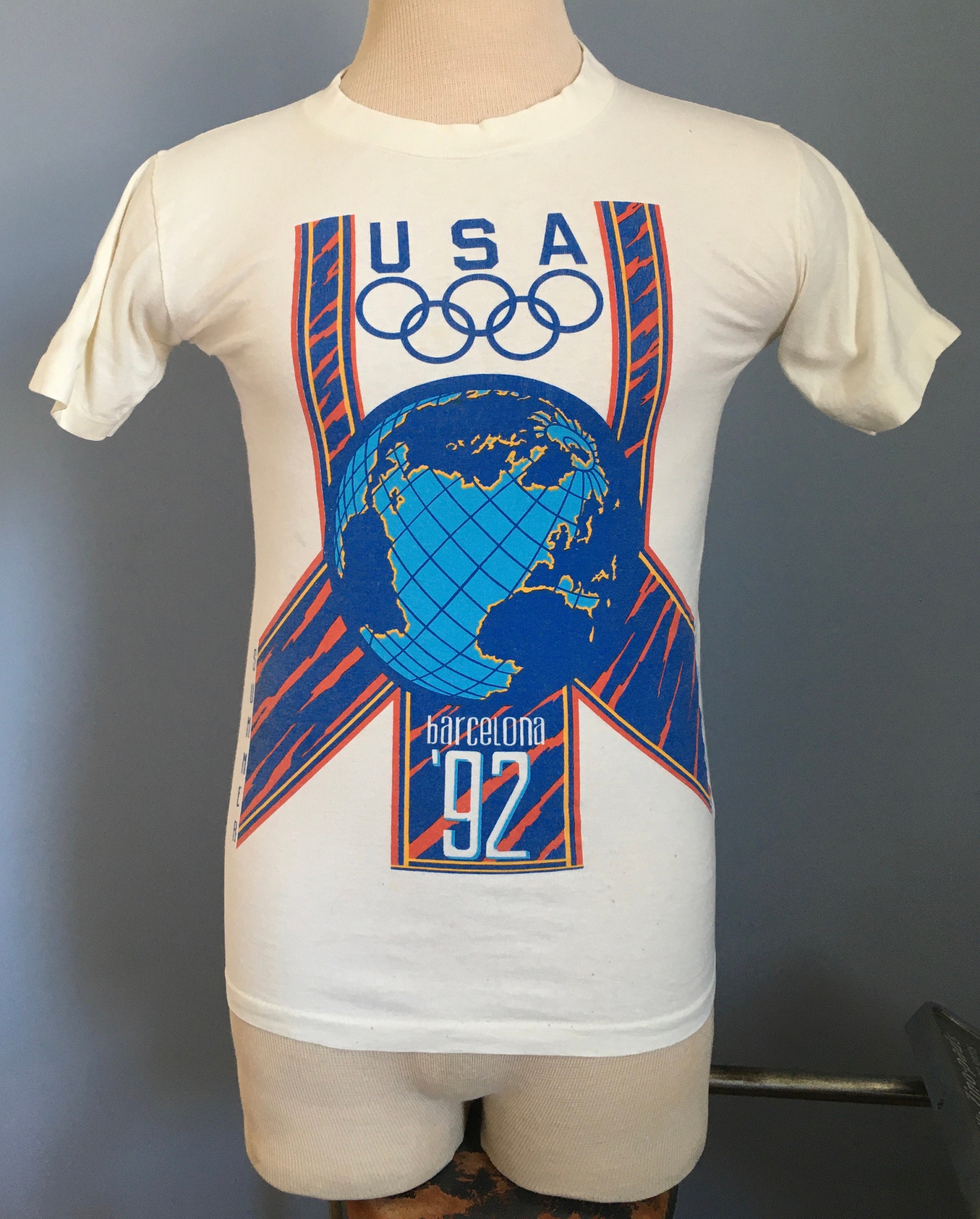 Vintage Barcelone 92 Jeux olympiques d'été T Shirt Tee Made