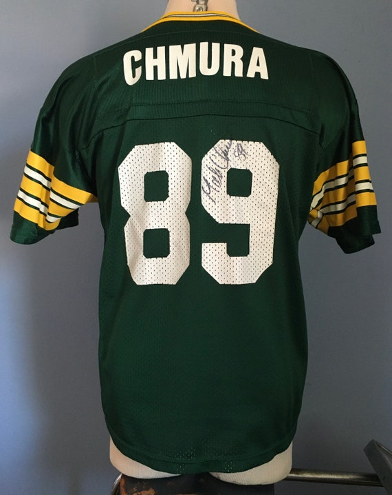90s Vintage Mark Chmura 89 Green Bay Packers NFL Football Autographed Champion Jersey T shirt SMALL Etsy UK