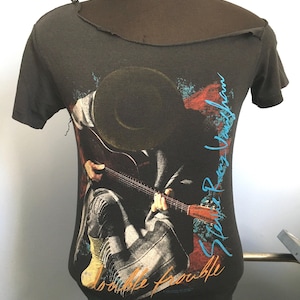 Camiseta promocional vintage de Stevie Ray Vaughan de los años 80, concierto de rock de la gira Double Trouble In Step de 1989 (talla pequeña)