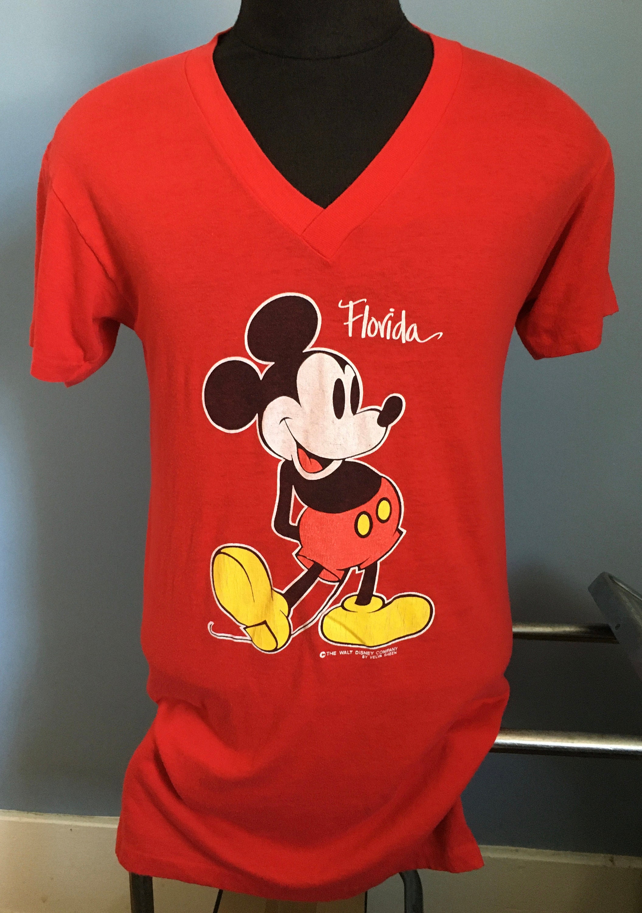 80s Vintage Mickey Mouse Walt Disney World Florida Cartoon Pajamas 