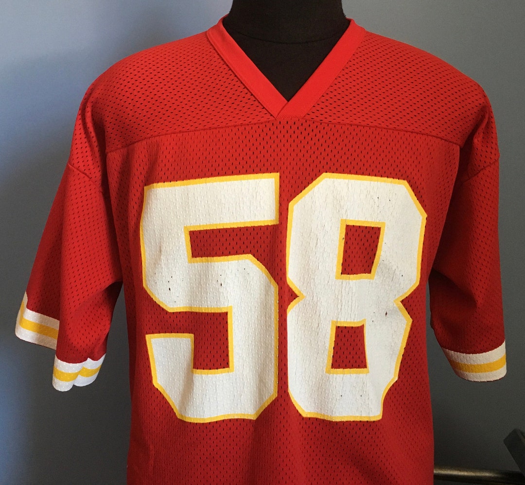 90s NFL チーフス ゲームシャツ 48サイズ デリックトーマス #58 Vintage 90's Wilson Derrick Thomas Kansas City Chiefs #58