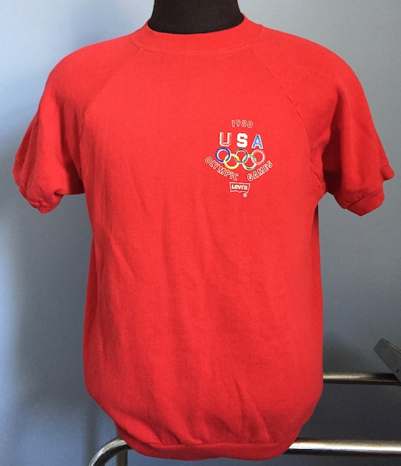 80s Vintage 1980 Olympic Games USA Olympics Lake … - image 2