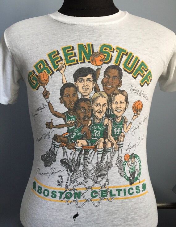 80s Vintage Boston Celtics Green Stuff 1987-1988 Nba Basketball