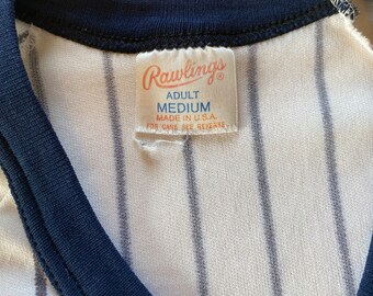 Vintage New York Yankees Baseball equipo a rayas tshirt.. Gran Logo