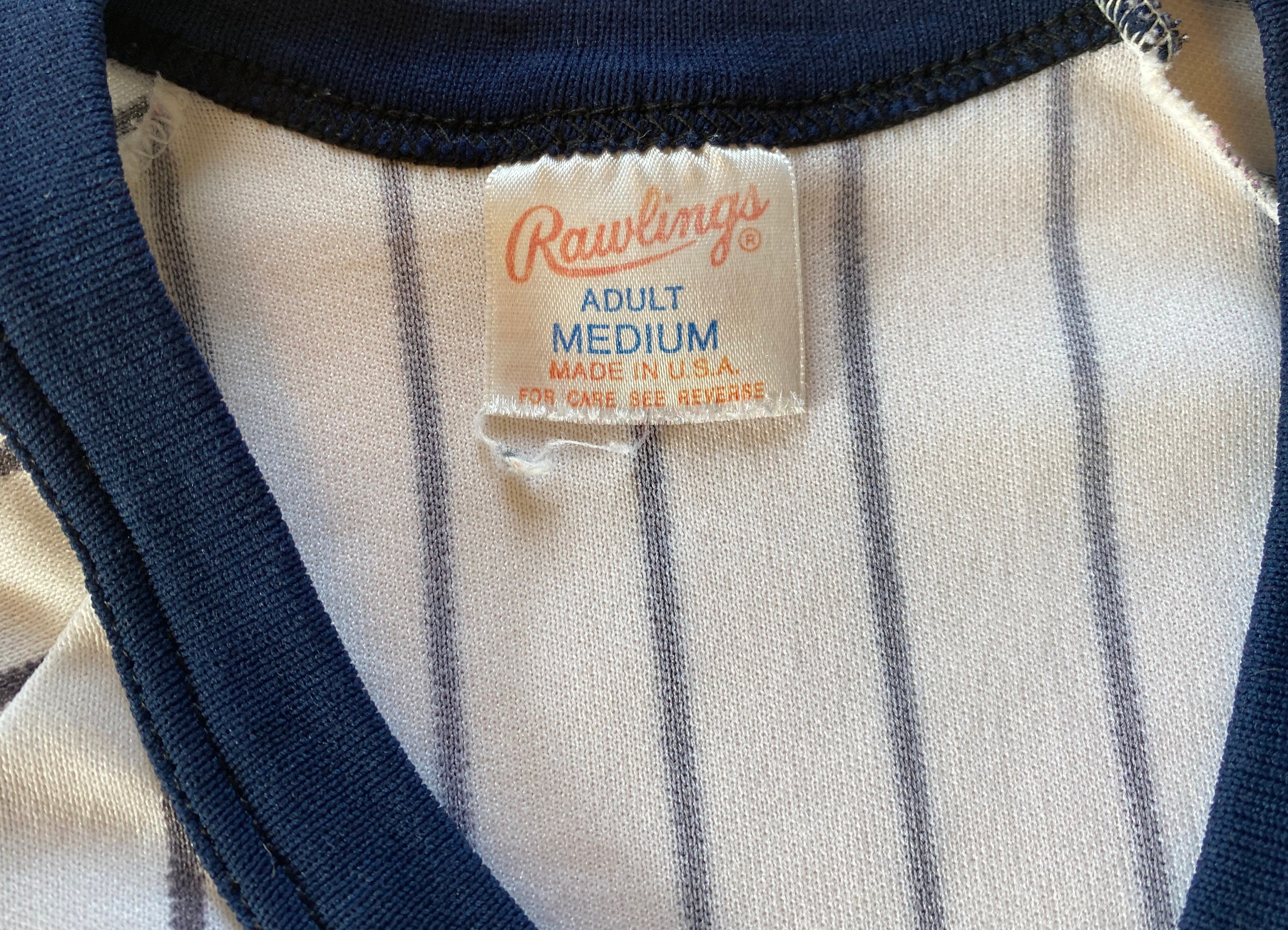 Vintage 80s New York Yankees Pinstripe Jersey: Rawlings - SMALL