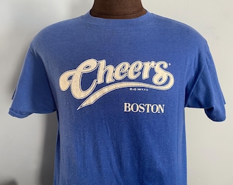Camiseta vintage promocional del programa de televisión "Cheers Boston" de los años 80 (mediana)