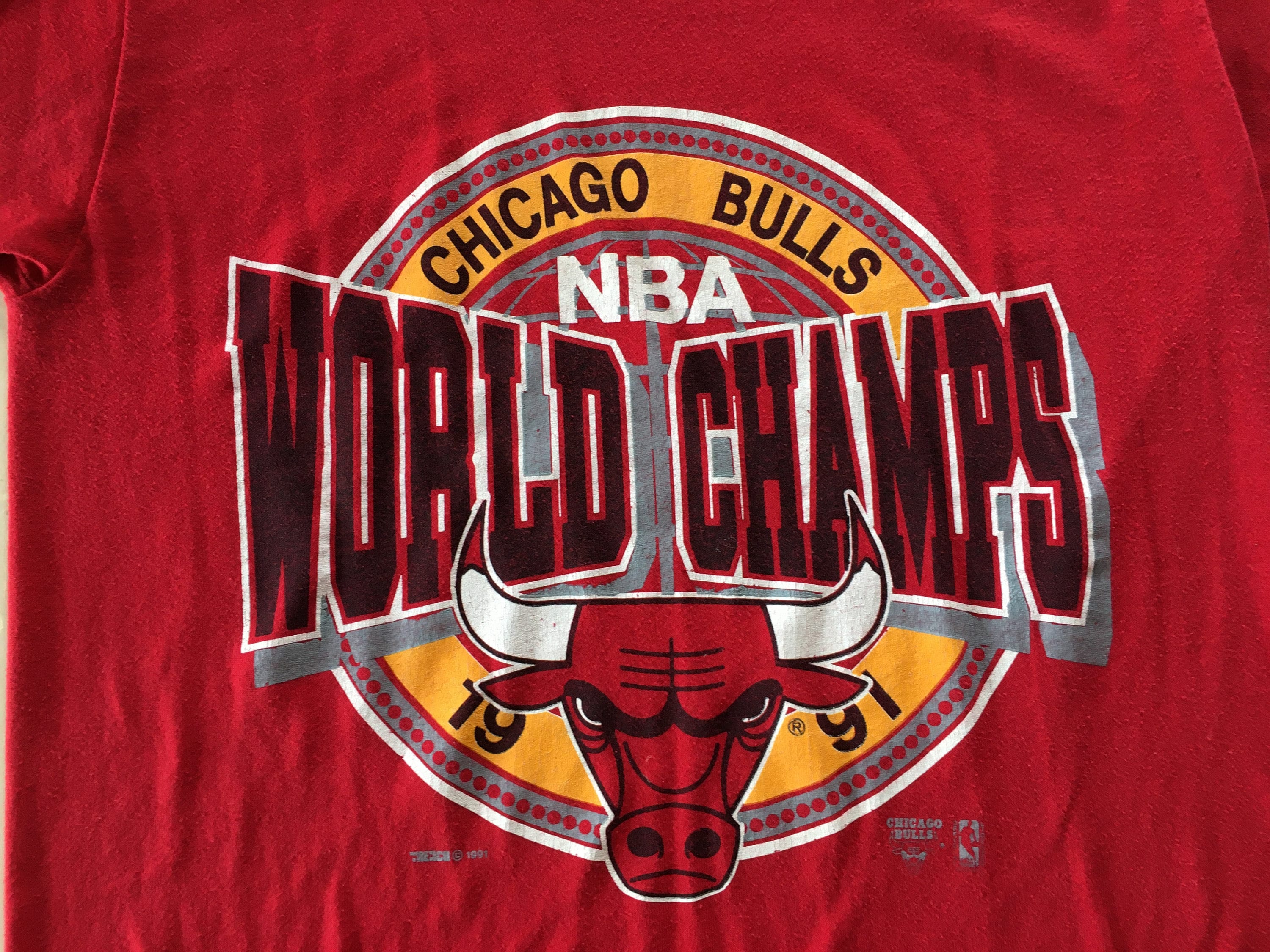 90s Vintage Chicago Bulls 1991 NBA Finals World Champs Champions