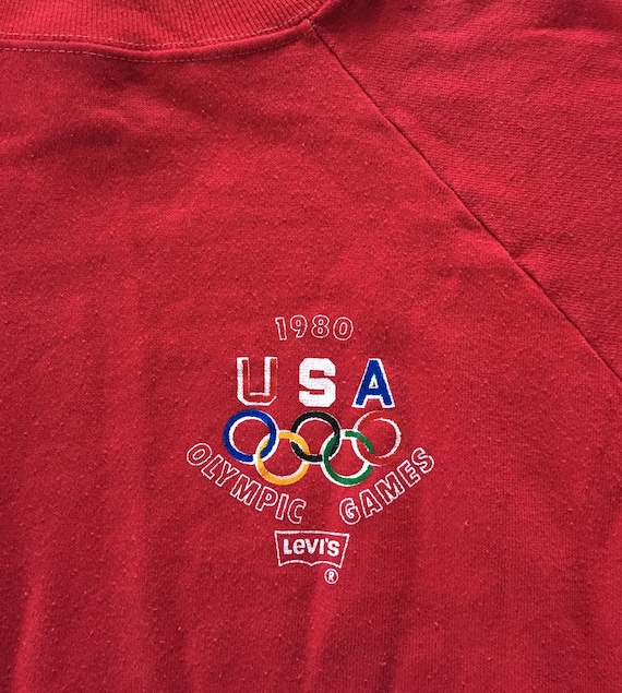 80s Vintage 1980 Olympic Games USA Olympics Lake … - image 3