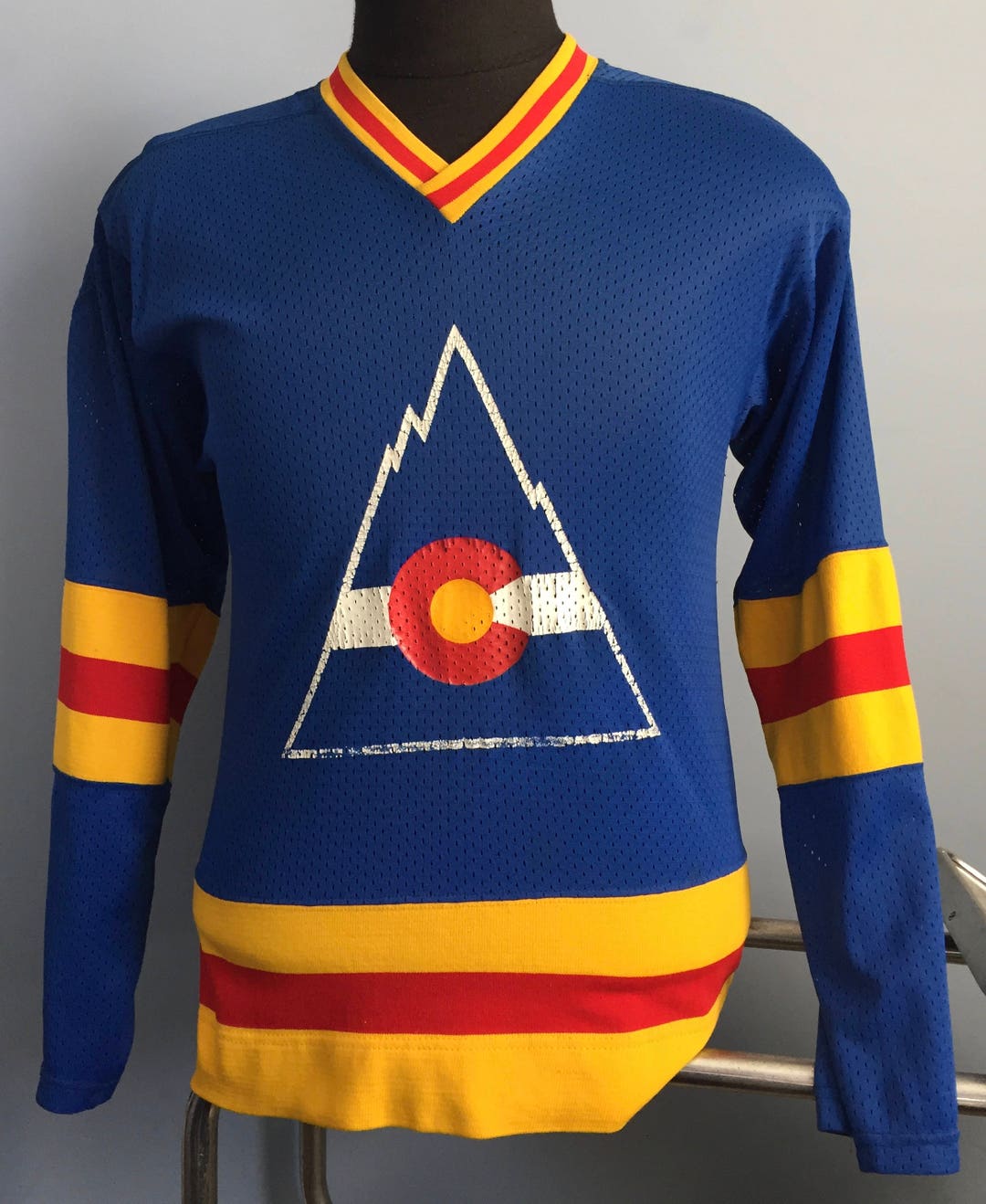 70s 80s Vintage Colorado Rockies NHL Hockey Long Sleeved 