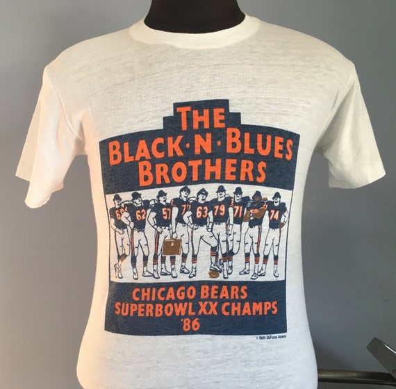 80s Vintage Chicago Bears the Black N Blues Brothers 1986 Super