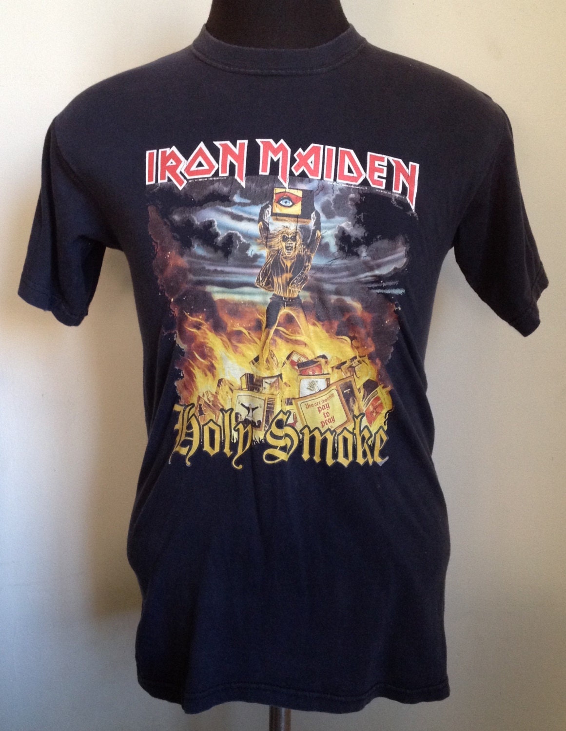 90s Vintage Iron Maiden Holy Smoke 1990 Heavy Metal Rock Evil - Etsy