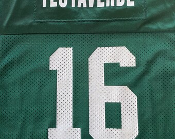 【古着】NFL✖️TESTAVERDE ゲームシャツ　グリーン　XL 90s Vintage Vinny Testaverde #16 New York Jets Nfl Football