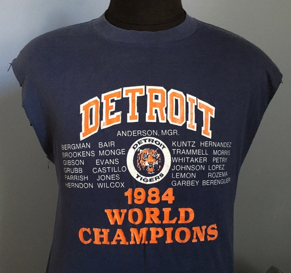80s Vintage Detroit Tigers 1984 World Series Champion… Gem