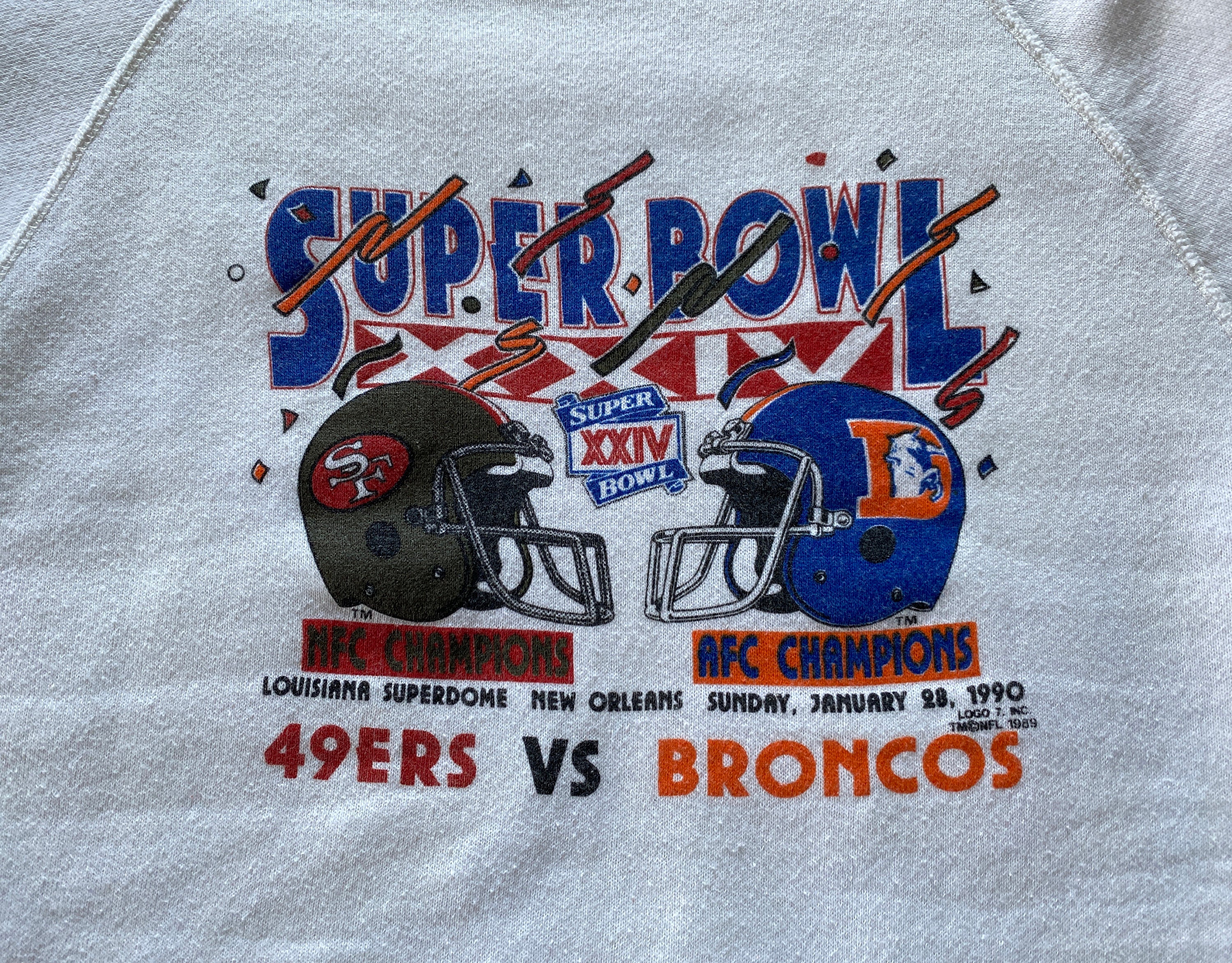 Vintage 90s Super Bowl XXIV Sweatshirt: 1990 San Francisco 49ers 