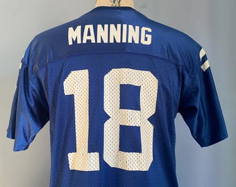 Camiseta Reebok de fútbol americano de la NFL de los Indianapolis Colts, número 18, años 2000, talla pequeña