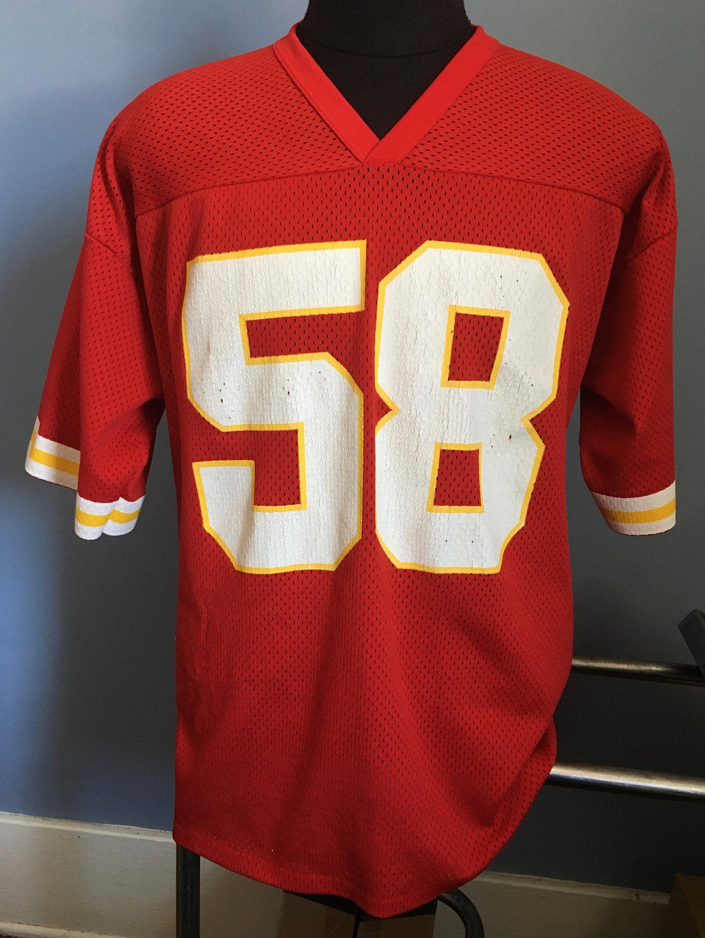 90s NFL チーフス ゲームシャツ 48サイズ デリックトーマス #58 90s NFL チーフス ゲームシャツ 48サイズ デリックトーマス #58