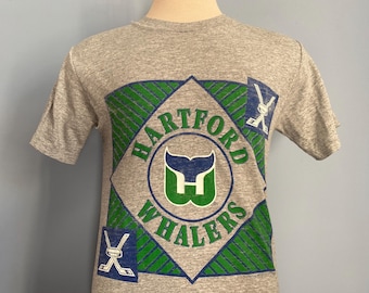Camiseta vintage de hockey de la NHL de los Hartford Whalers de 1989 (talla pequeña)