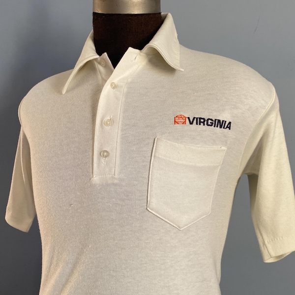 Vintage 80s Virginia Cavaliers University UVA ncaa college Polo Shirt - MEDIUM