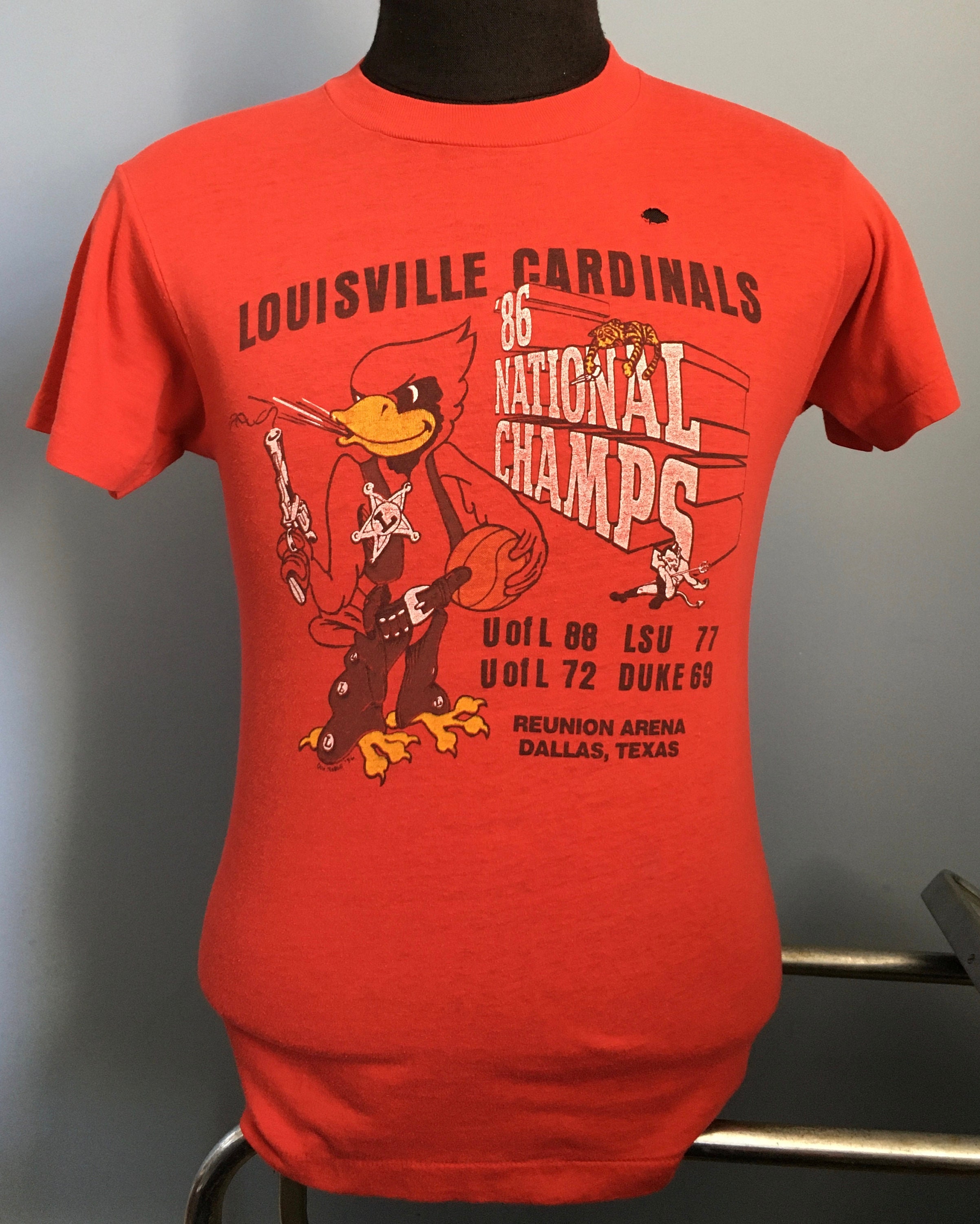 Louisville Cardinals Vintage 80s AOP Basketball Sweatshirt 